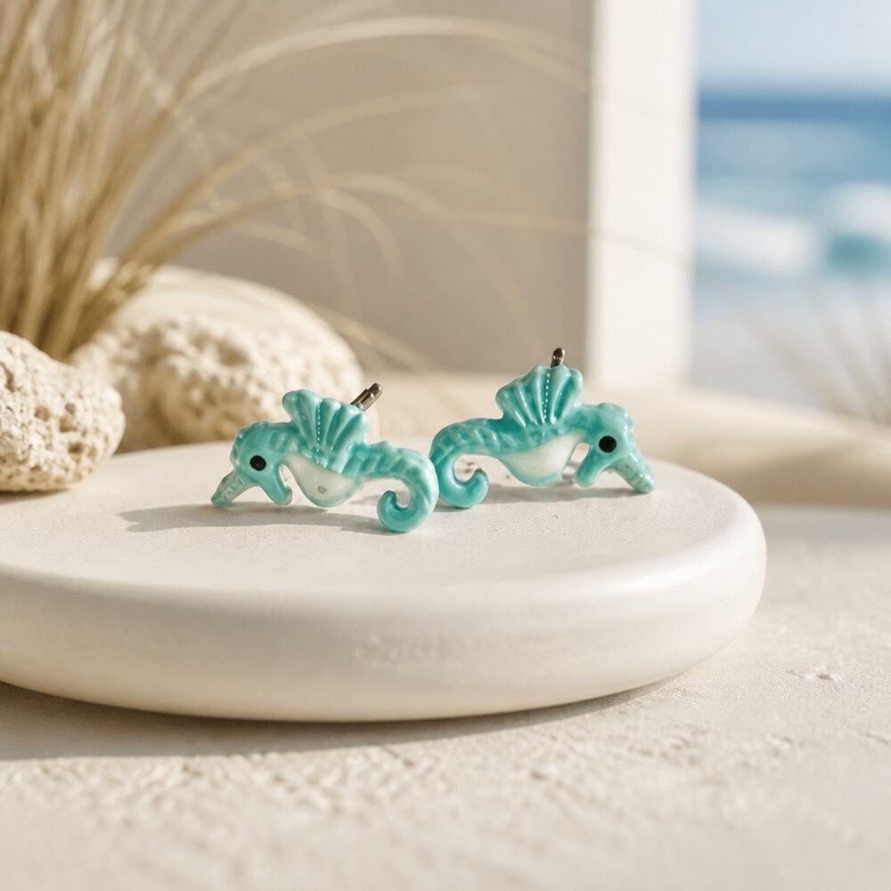 Turquoise Seahorse Earrings
